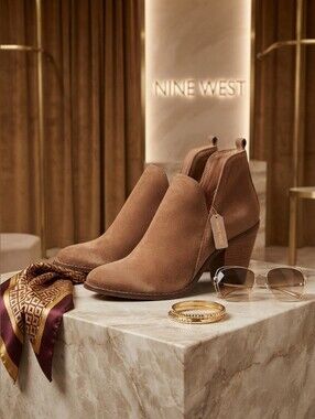 Nine West Women's Tan Suede Ankle Boots